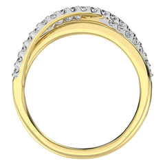 14K Yellow Gold 1/2 Ct.Tw. Diamond Crossover Ring