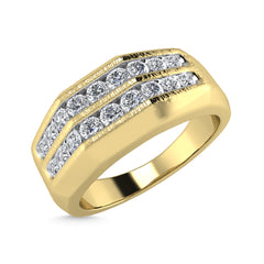 Diamond 1/2 Ct.Tw. Mens Fashion Ring in 14K Yellow Gold