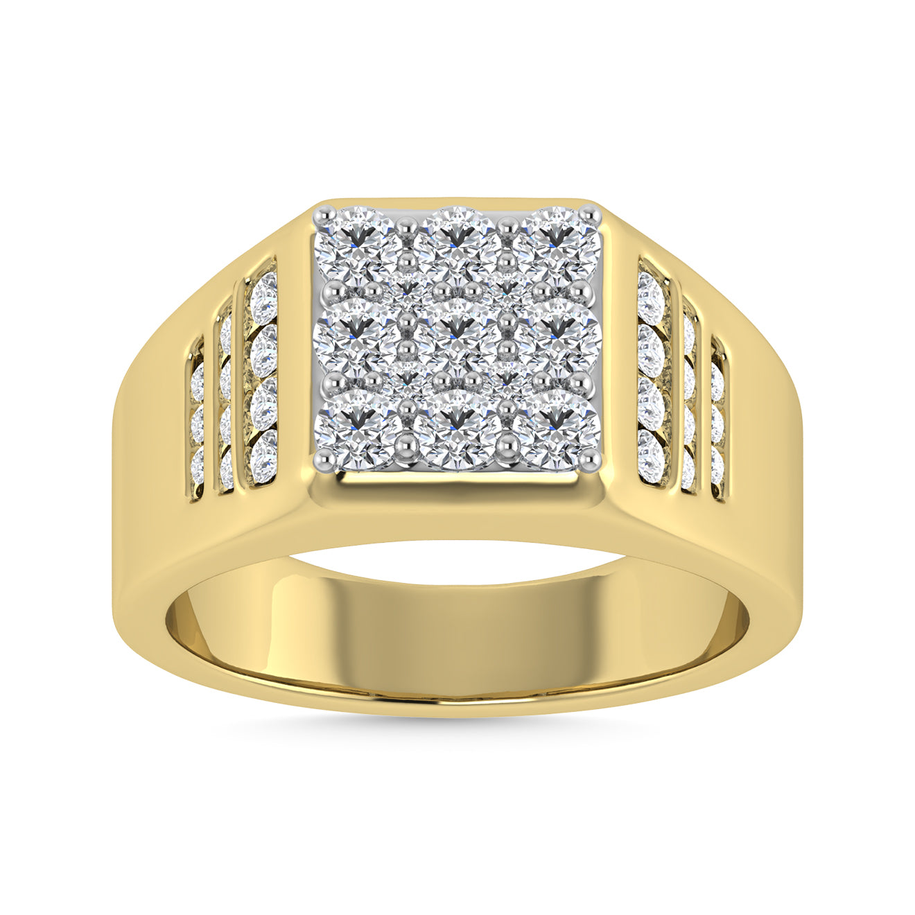 Diamond 1 Ct.Tw. Mens Fashion Ring in 14K Yellow Gold
