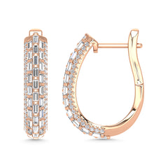 Diamond 1 Ct.Tw. Hoop Earrings in 14K Rose Gold