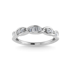 10K White Gold Diamond 1/5 Ct.Tw. Stackable Ring