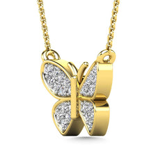 Diamond 1/10 Ct.Tw. Butterfly Pendant in 10K Yellow Gold