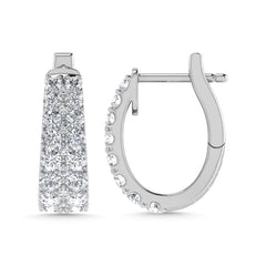 Diamond 1 Ct.Tw. Hoop Earrings in 14K White Gold