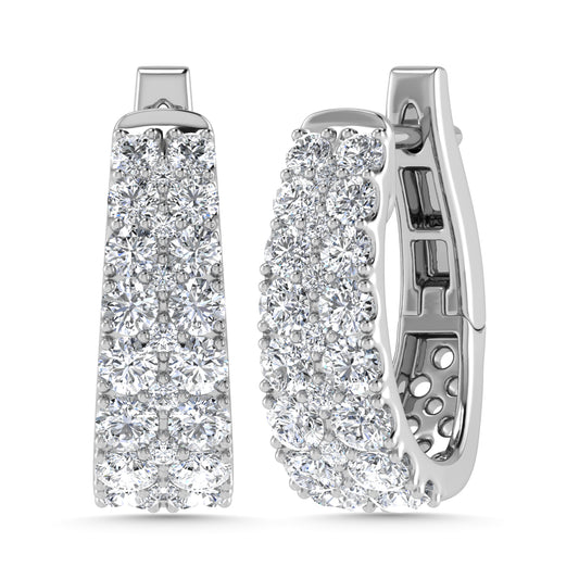 Diamond 1 Ct.Tw. Hoop Earrings in 14K White Gold