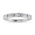 Load image into Gallery viewer, Diamond 1/5 Ct.Tw. Round and Straight Baguette Stack Band in 14K White Gold
