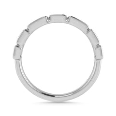 Diamond 1/5 Ct.Tw. Round and Straight Baguette Stack Band in 14K White Gold