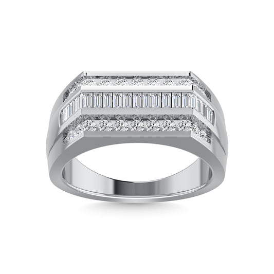 14K White Gold Diamond 1 Ct.Tw. Mens Band