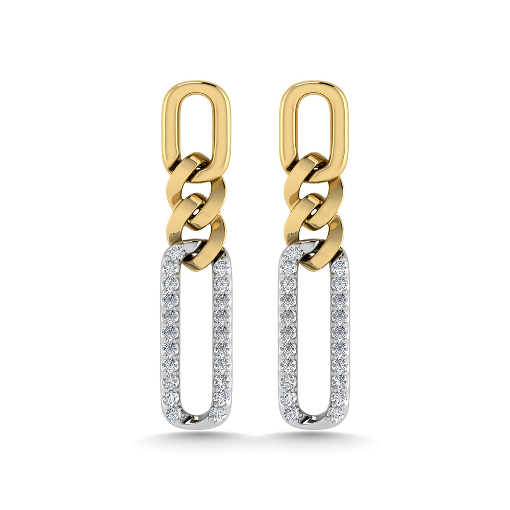 10K Two Tone Diamond 1/10 Ct.Tw. Fashion Earrings