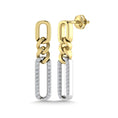 Load image into Gallery viewer, 10K Two Tone Diamond 1/10 Ct.Tw. Fashion Earrings

