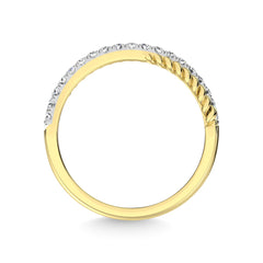10K Yellow Gold Diamond 1/4 Ct.Tw. Crossover Fashion Ring
