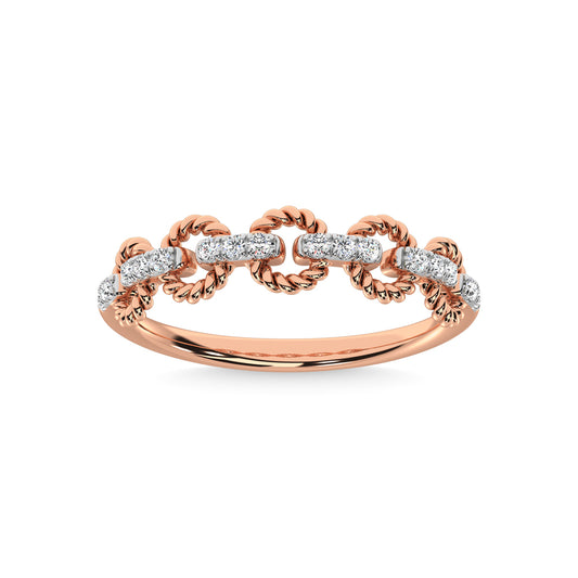 14K Rose Gold Diamond 1/6 Ct.Tw. Stackable Ring