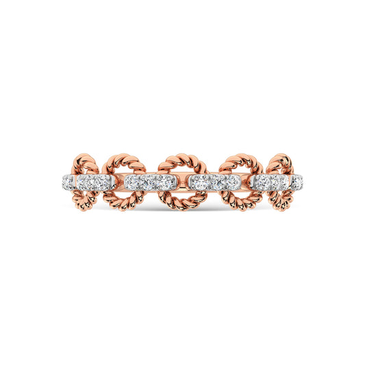 14K Rose Gold Diamond 1/6 Ct.Tw. Stackable Ring