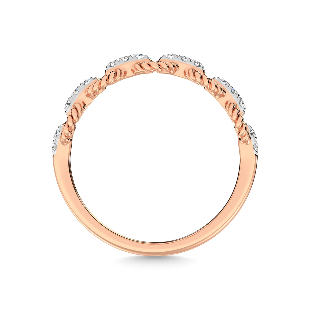 14K Rose Gold Diamond 1/6 Ct.Tw. Stackable Ring