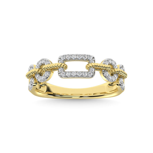 14K Yellow Gold Diamond 1/5 Ct.Tw. Fashion Ring