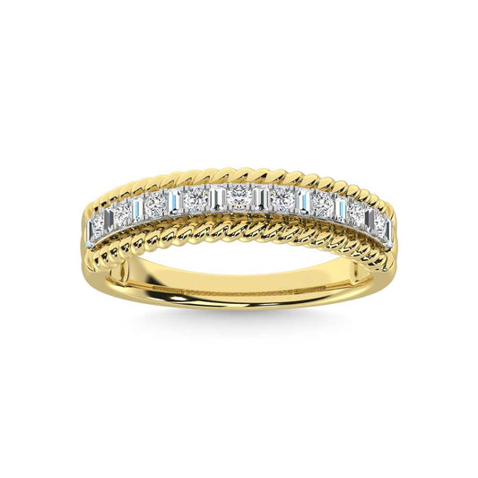 14K Yellow Gold Diamond 1/4 Ct.Tw. Fashion Band