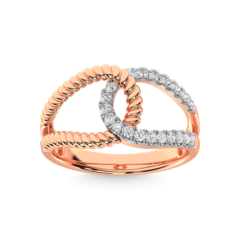 14K Rose Gold Diamond 1/3 Ct.Tw. Fashion Ring