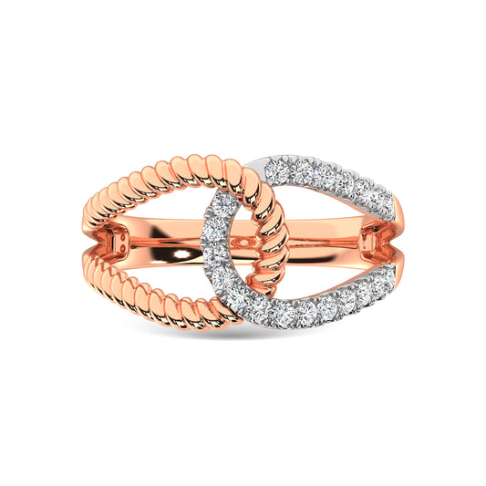 14K Rose Gold Diamond 1/3 Ct.Tw. Fashion Ring