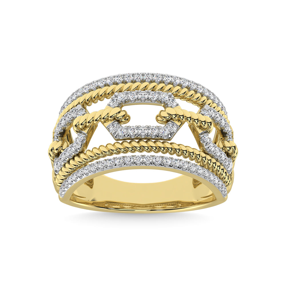 14K Yellow Gold Diamond 1/2 Ct.Tw. Fashion Ring