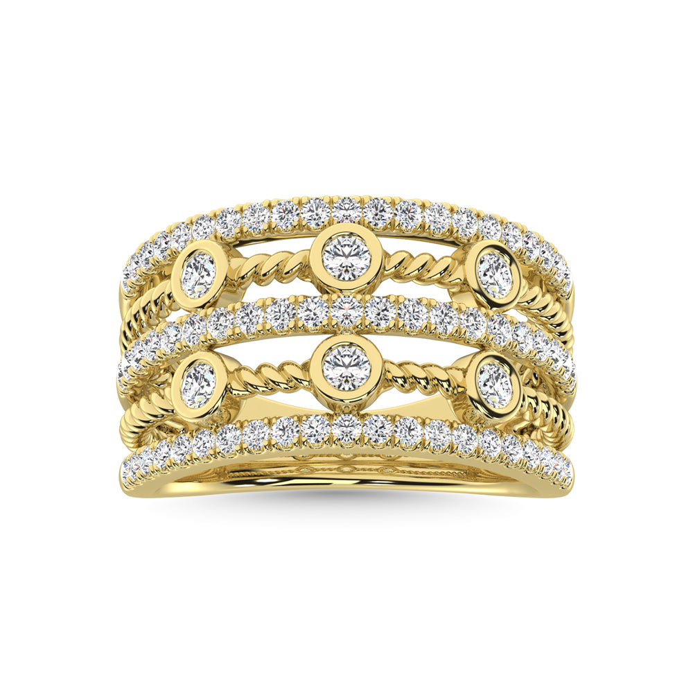 14K Yellow Gold Diamond 1 Ct.Tw. Fashion Ring