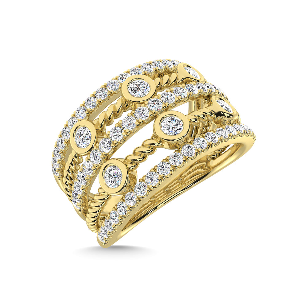 14K Yellow Gold Diamond 1 Ct.Tw. Fashion Ring