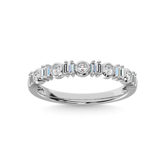 14K White Gold Diamond 1/4 Ct.Tw. Stackable Band