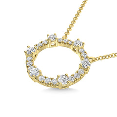 14K Yellow Gold Diamond 1/2 Ct.Tw. Fashion Necklace