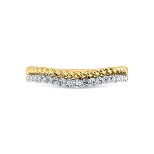 14K Yellow Gold Diamond 1/10 Ct.Tw. Curve Band