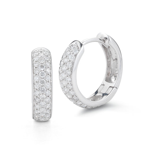 Small Pave Diamond Huggie Earrings