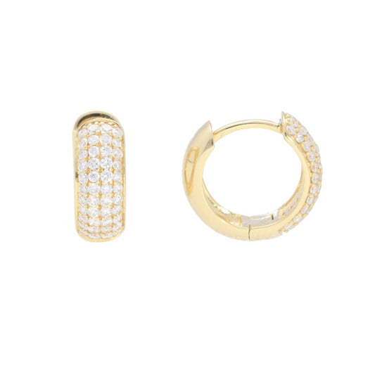 Pave Diamond Huggie Earrings