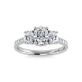 Load image into Gallery viewer, 14K White Gold Lab Grown Diamond 2 Ct.Tw. Oval Shape Three Stone Engagement Ring
