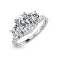 Load image into Gallery viewer, 14K White Gold Lab Grown Diamond 2 Ct.Tw. Oval Shape Three Stone Engagement Ring

