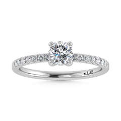 14K White Gold Lab Grown Diamond 1 1/10 Ct.Tw. Round Shape Engagement Ring