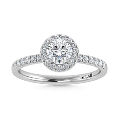 14K White Gold Lab Grown Diamond 1 1/6 Ct.Tw. Round Shape Engagement Ring