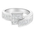 Load image into Gallery viewer, 14K White Gold Princess and Baguette-cut Diamond Ring 1 1/3 Cttw- Size 6-3/4
