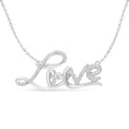 Load image into Gallery viewer, .925 Sterling Silver 1/4 Cttw Diamond Cursive "Love" 18" Pendant Necklace
