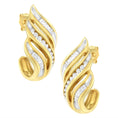 Load image into Gallery viewer, 10K Yellow Gold 1/2ct TW Diamond Spiral Drop and Dangle Earrings
