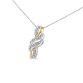 Load image into Gallery viewer, 10K Yellow Gold Plated .925 Sterling Silver 1/20 cttw Round Cut Diamond Swirl Pendant Necklace
