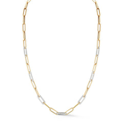 Lightweight Paperclip Chain with 7 Diamond Section