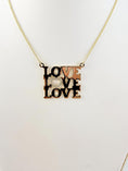 Load image into Gallery viewer, LOVE LOVE LOVE  Yellow Gold Pendant with Diamonds
