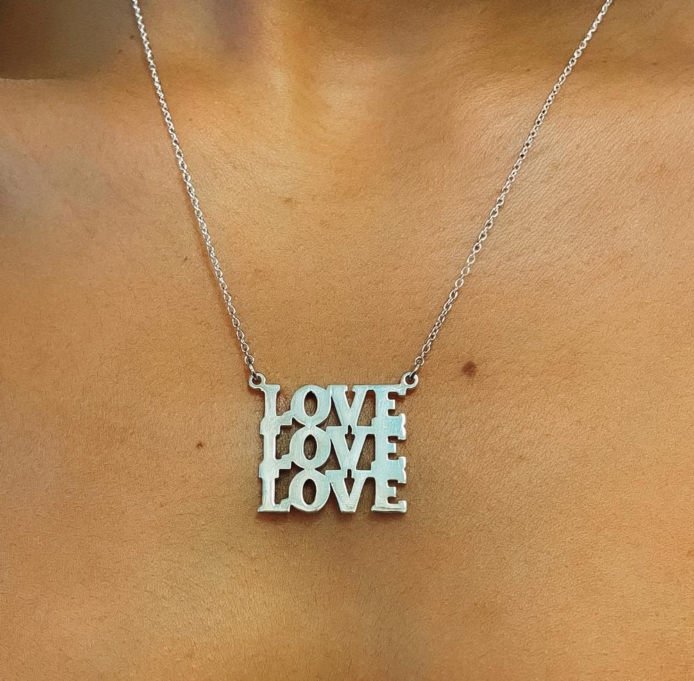 LOVE LOVE LOVE Sterling Silver Pendant
