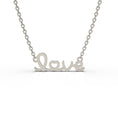 Load image into Gallery viewer, SCRIPT STERLING SILVER LOVE PENDANT NECKLACE
