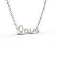 Load image into Gallery viewer, SCRIPT STERLING SILVER LOVE PENDANT NECKLACE
