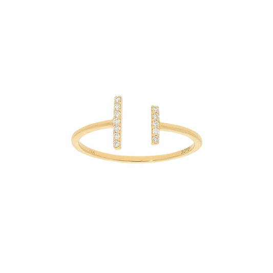 Open Diamond Bar Ring