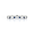 Load image into Gallery viewer, Blue Sapphire and Diamond Eternity Band
