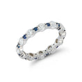 Load image into Gallery viewer, Blue Sapphire and Diamond Eternity Band
