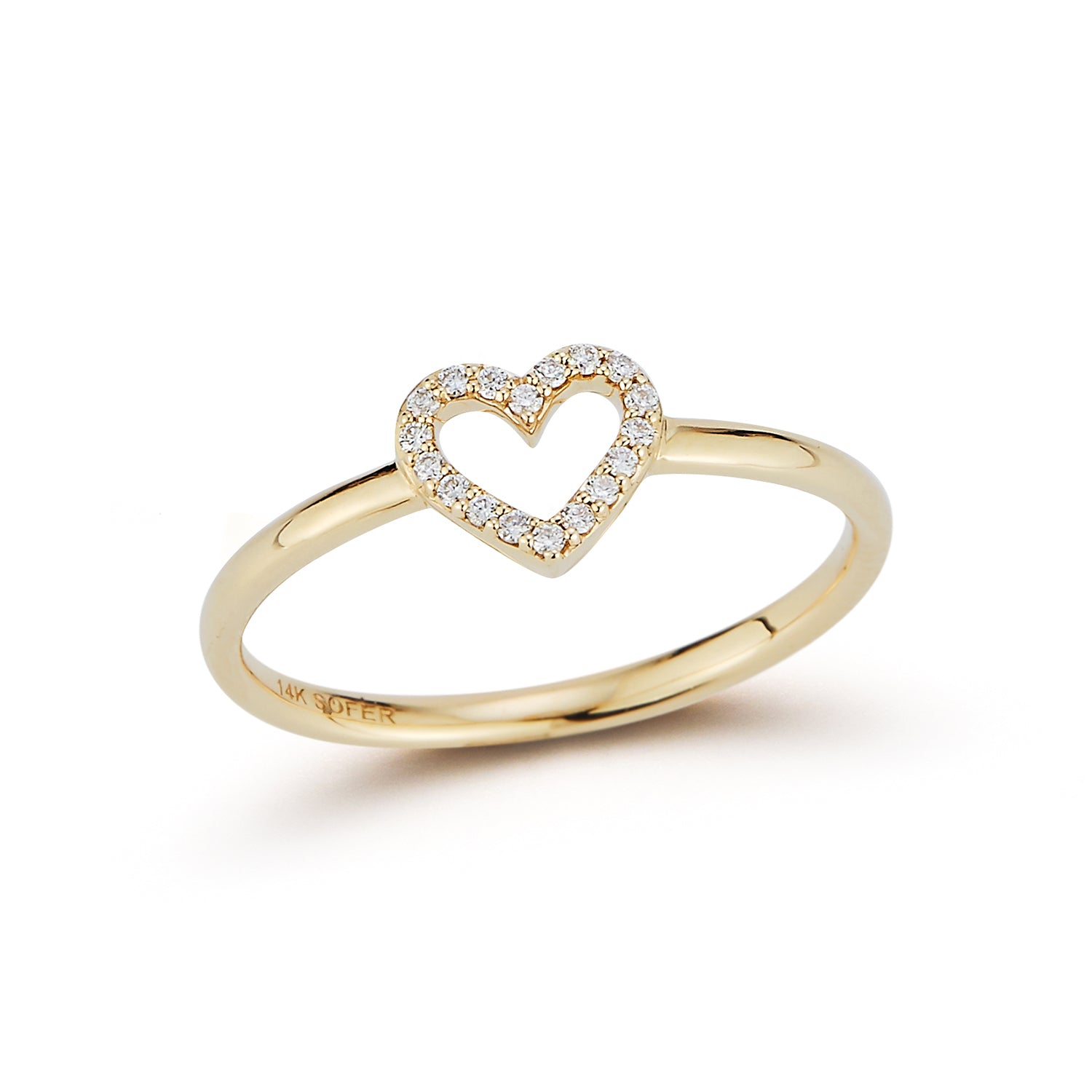 Open Diamond Heart Ring
