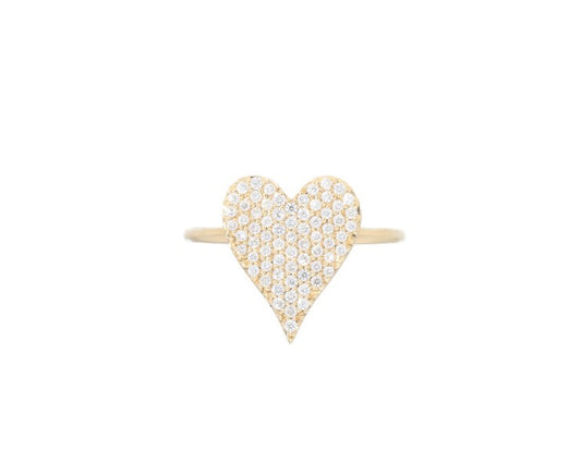 Pave Diamond Heart Ring