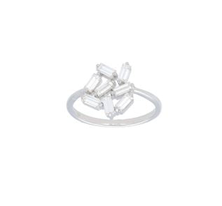 Baguette Flower Diamond Ring