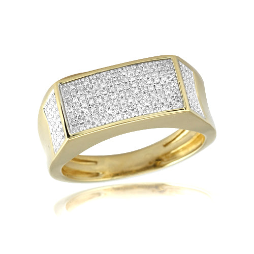 10KY 0.35CTW MICRO PAVE DIA MENS RING