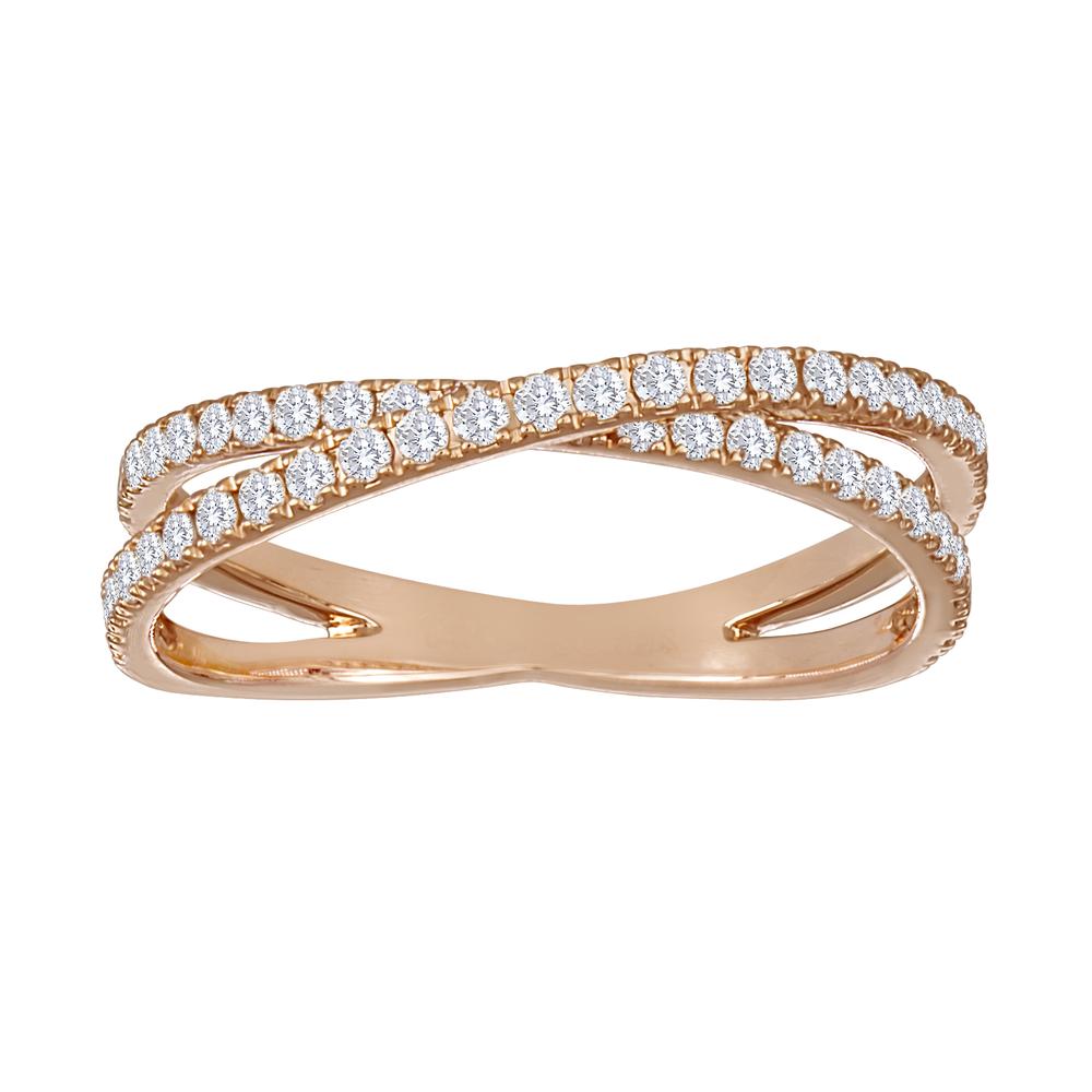 Diamond Criss Cross Ring with Split Shank